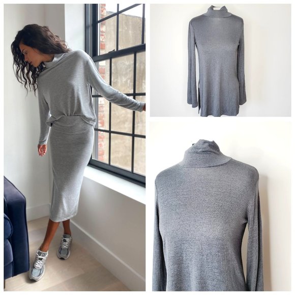 Aritzia Sweaters - ARITZIA WILFRED FREE Grey Turtleneck Tunic Sweater